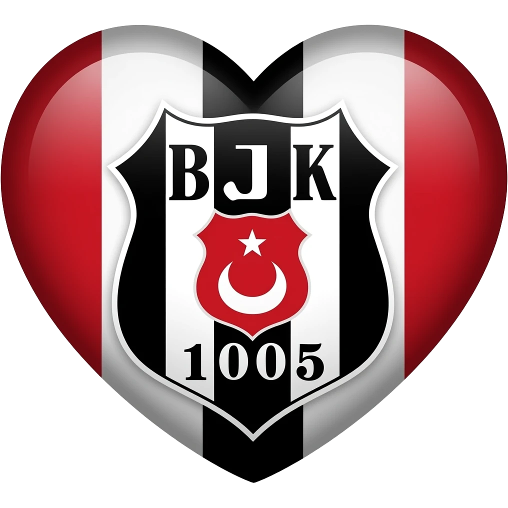 Kalp emojisi içine beşiktaş amblemi emoji
