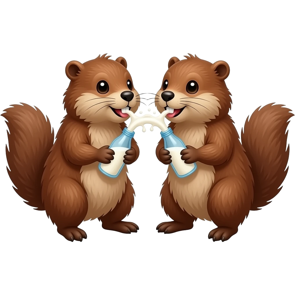 2 beavers licking each other squirting milk emoji