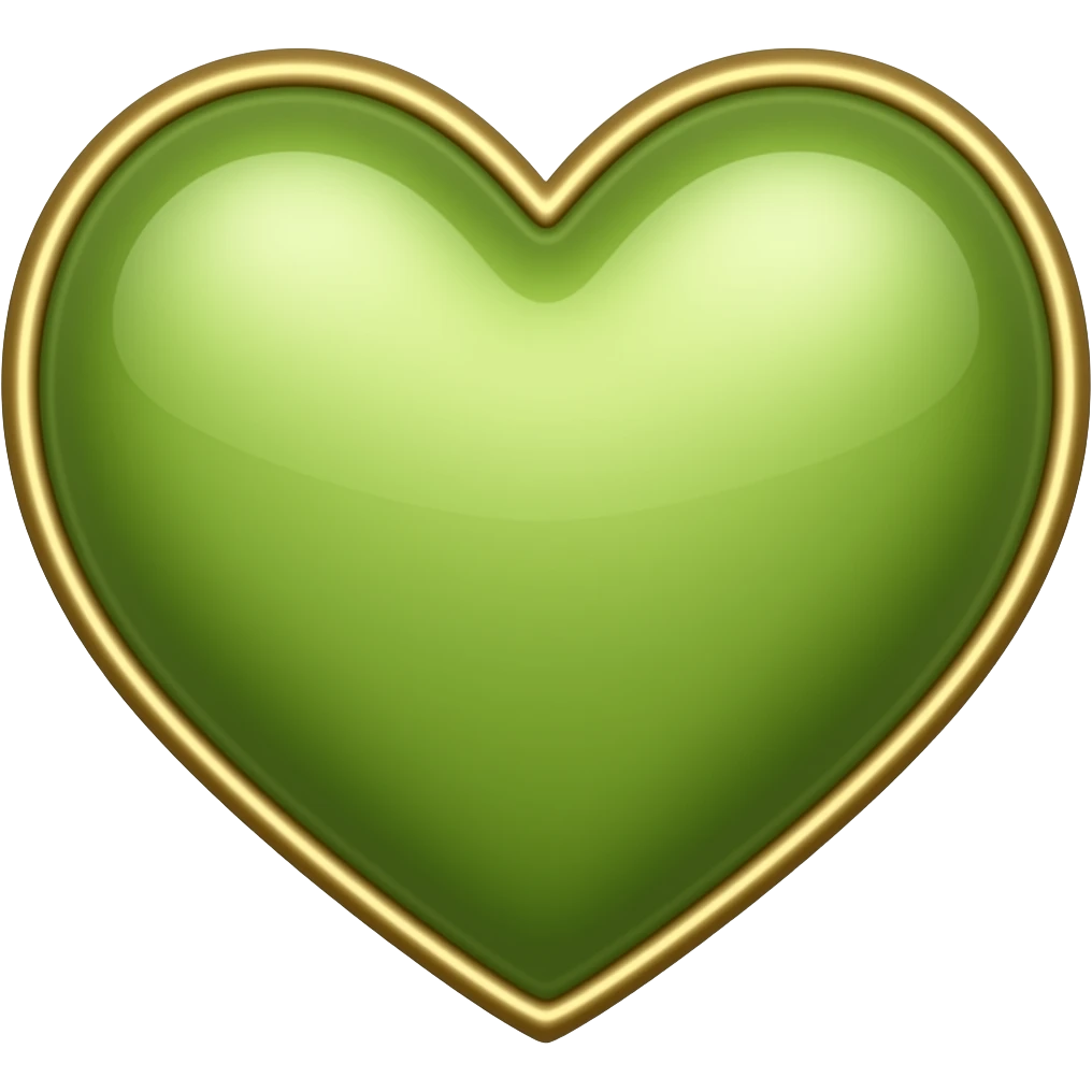 Green and gold heart emoji