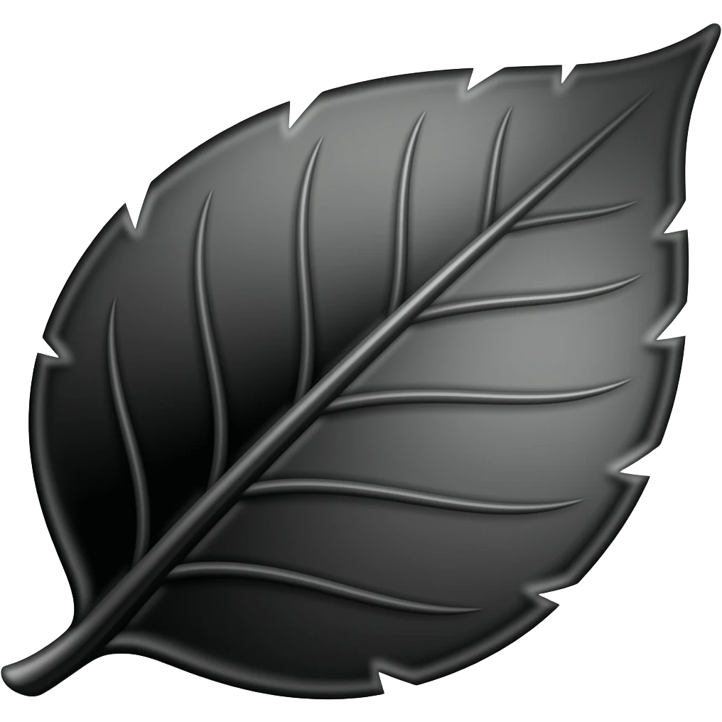 Siyah yaprak emoji