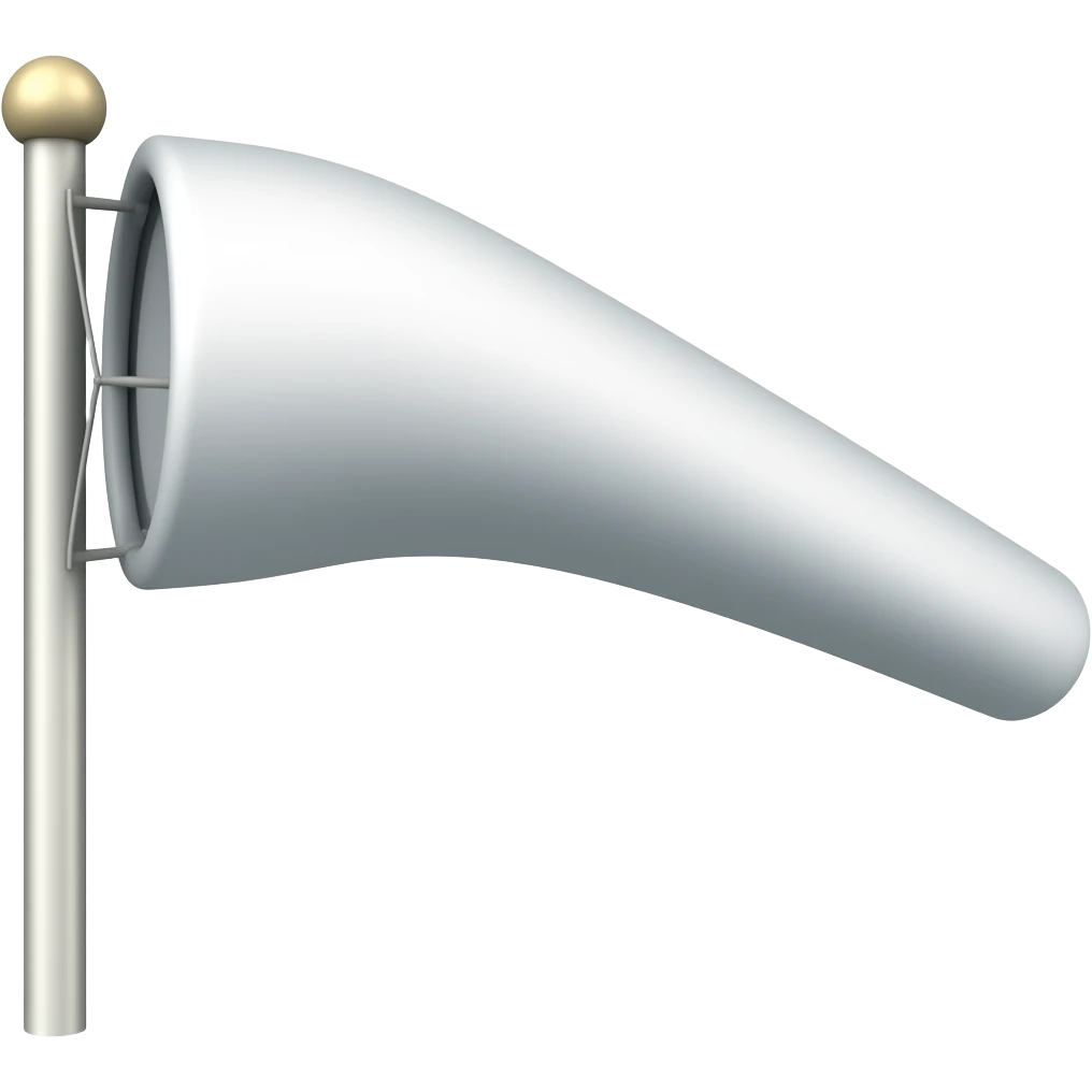 White windsock flag emoji