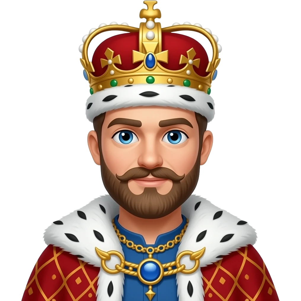 Royal king with crown emoji