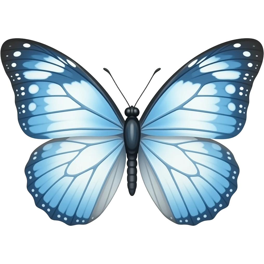 light blue and white butterfly emoji
