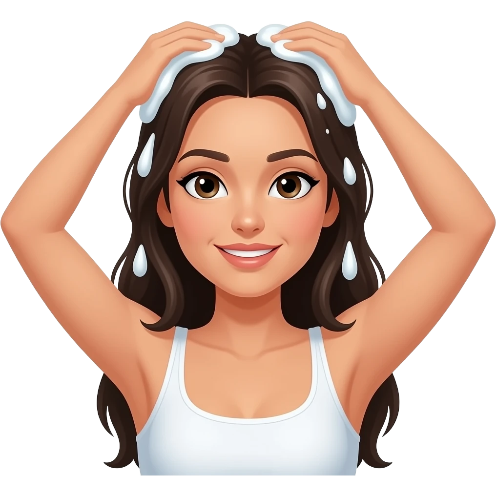 Lavado de cabello de mujer en el baño emoji
