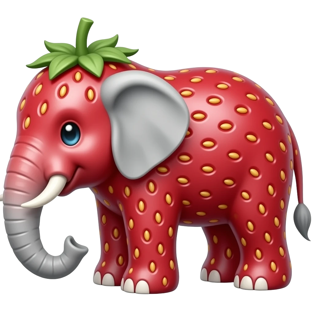 Strawberry elephant emoji