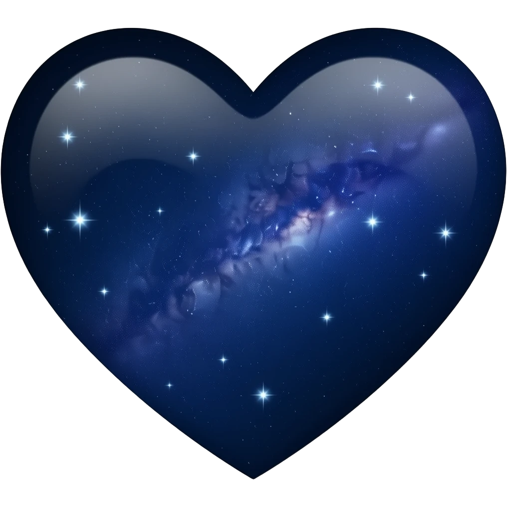 conceptual starry evening sky heart emoji