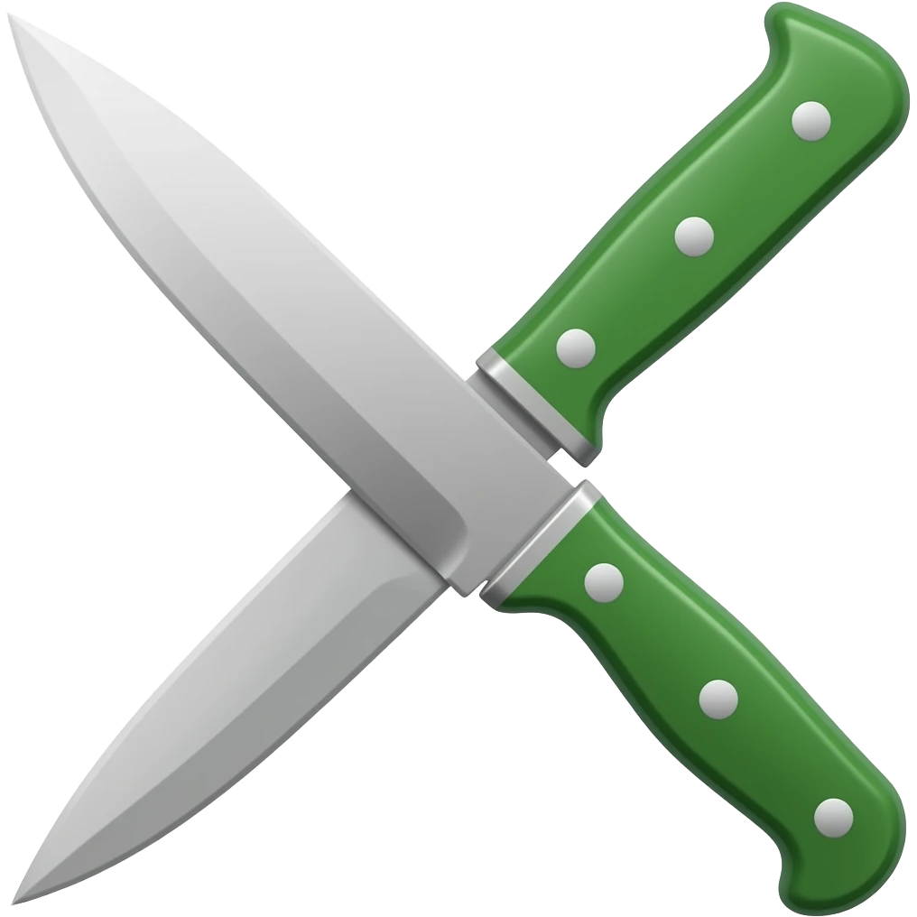Sharp knife green Handle right side emoji