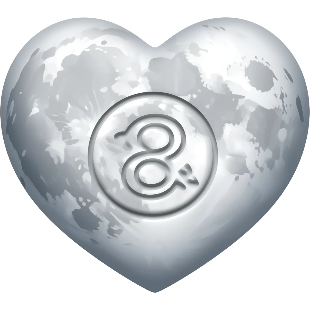 a heart shaped moon with the "repeat" symbol in the middle emoji