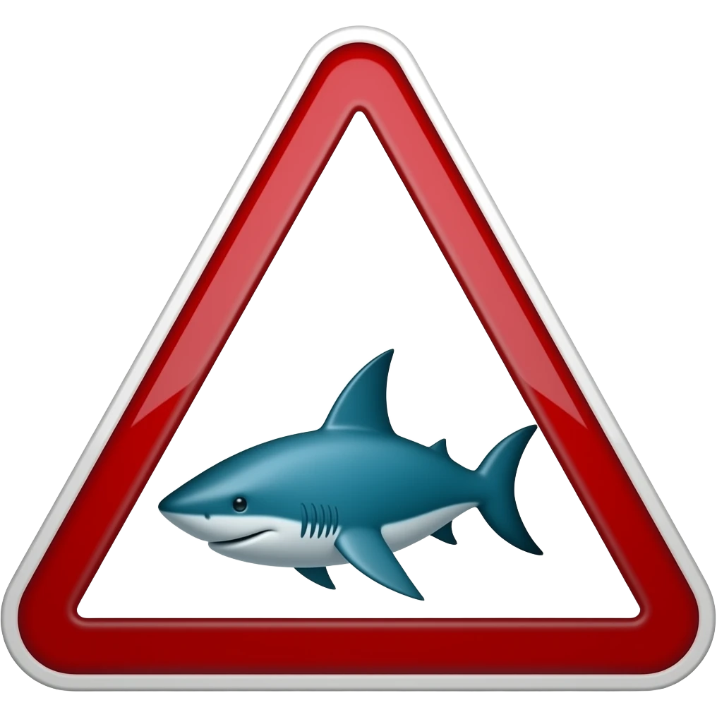 Shark warning emoji