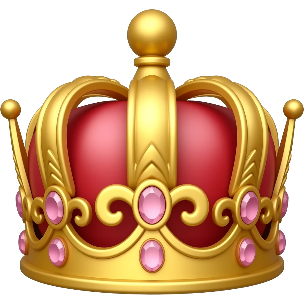 all red crown with pink gems emoji