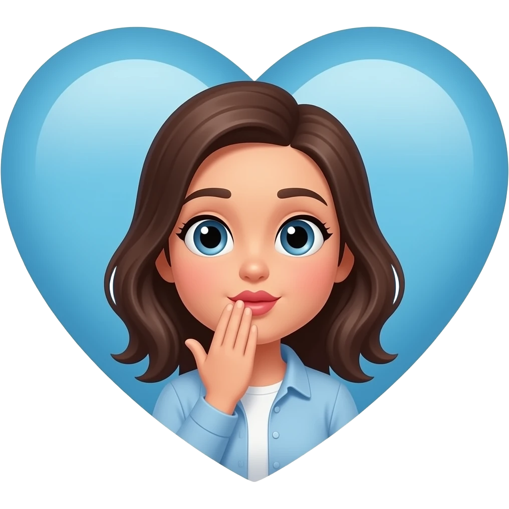 😚🩵 emoji