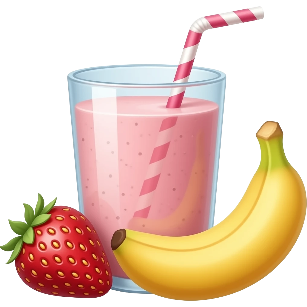 Strawberry and banana smoothie emoji