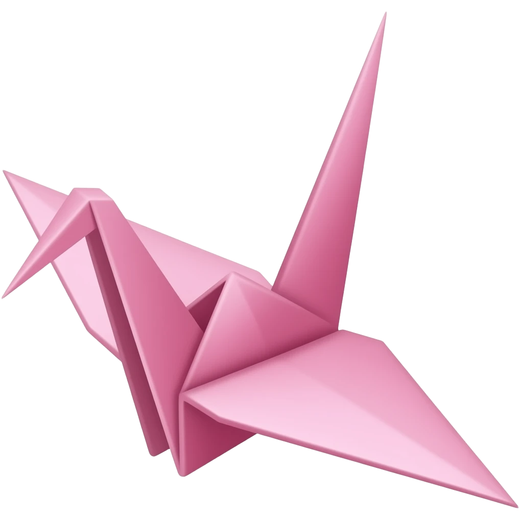 Origami pink crane emoji