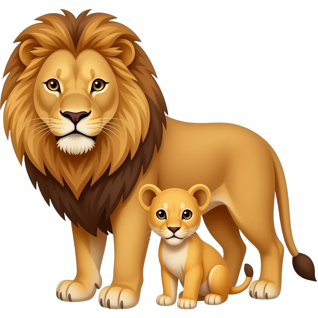 Lion and cub emoji