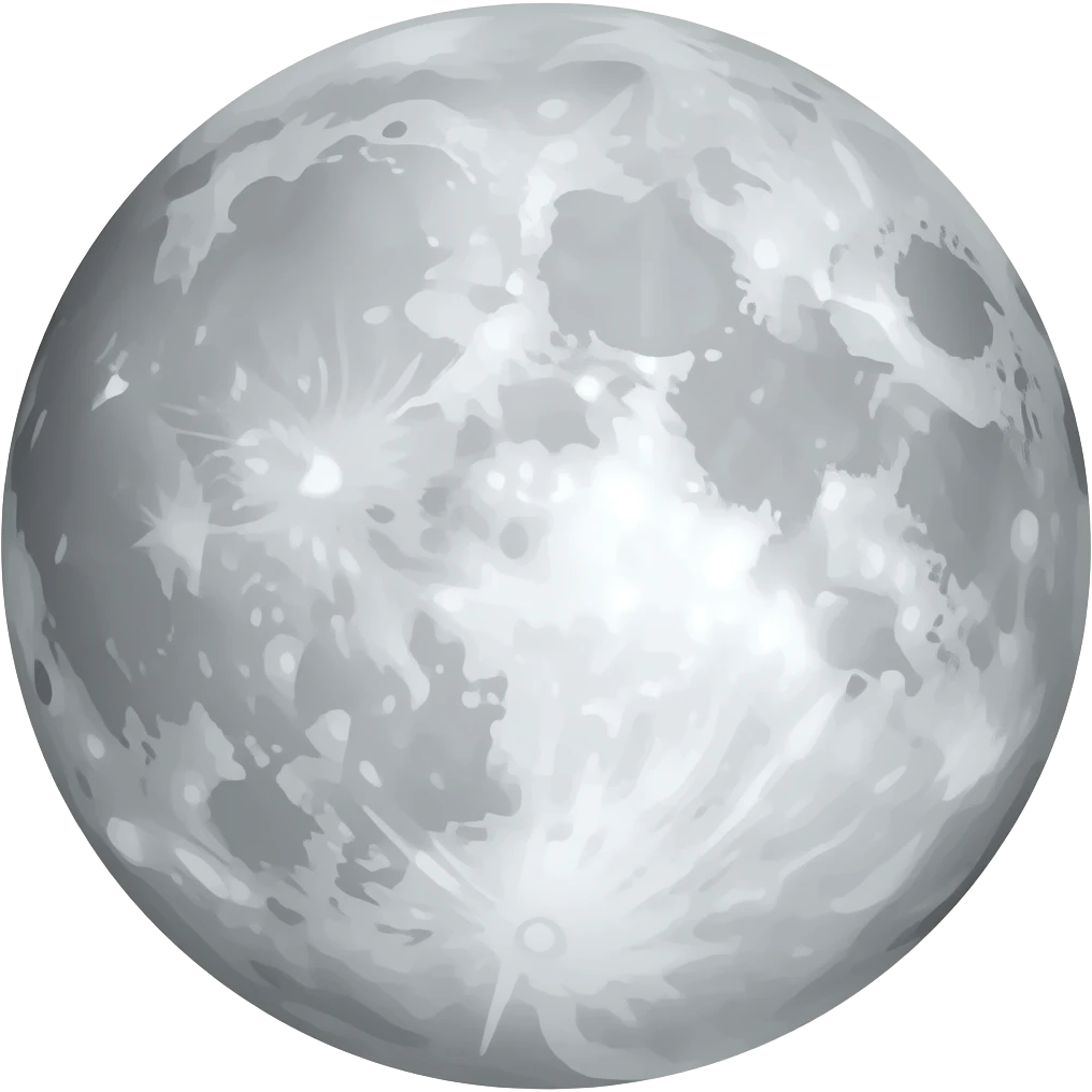 Simple silver moon emoji