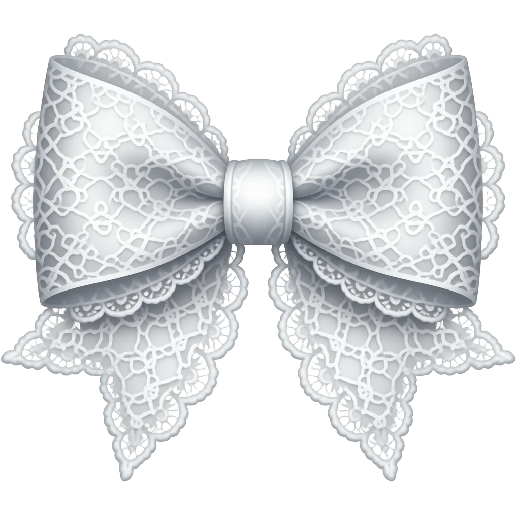 Cute cloudy white bow lace coquette bow emoji