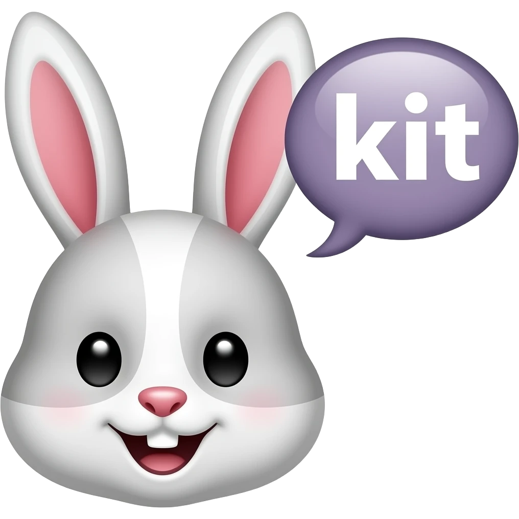 make this emoji but instead of bunni it says kit emoji