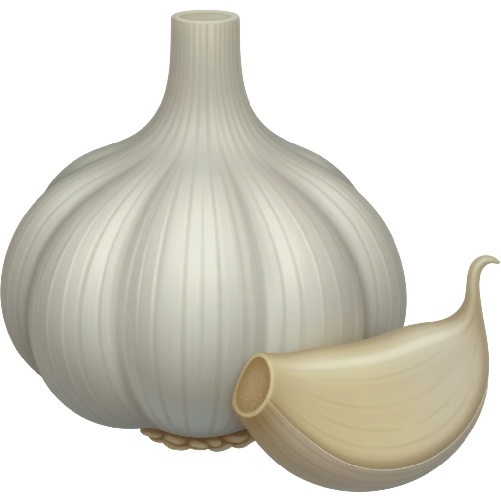 ripe whole and sliced Garlic emoji