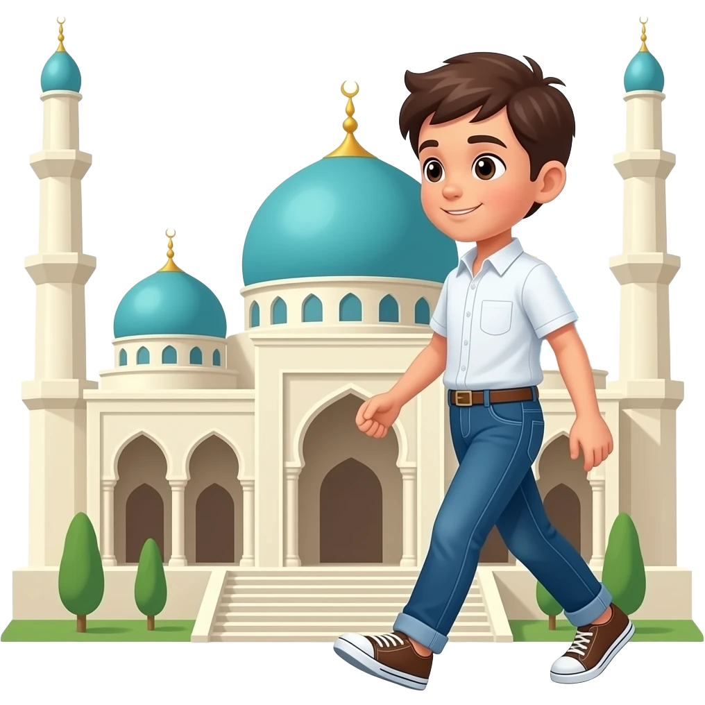 A boy going to mosque emoji