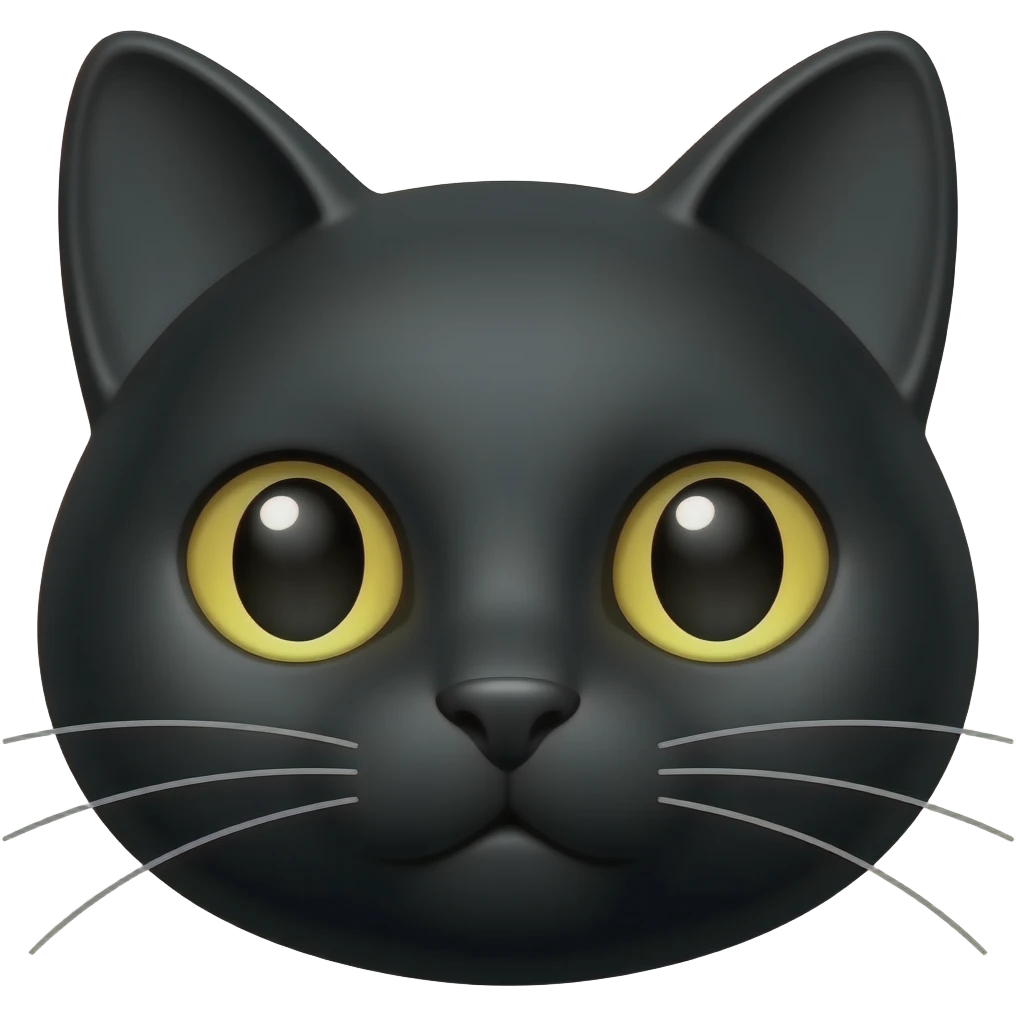 black cat portrai emoji