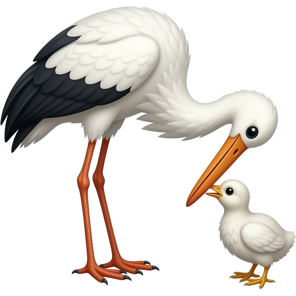 stork coaxing emoji