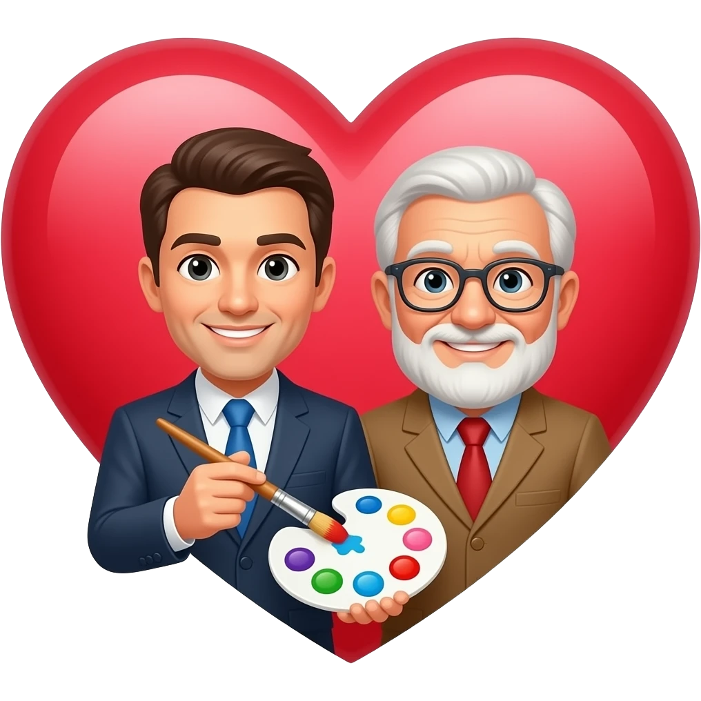 👨🏻‍💼🙎🏻‍♂️💞 🎨🖌️ emoji