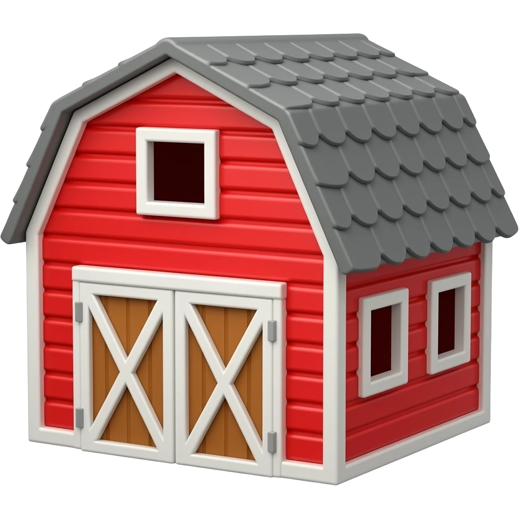 red toy barn emoji