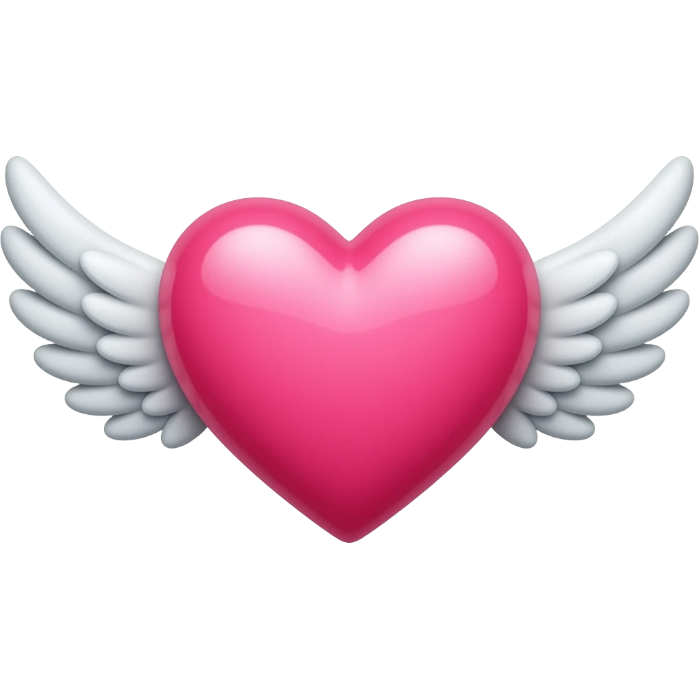 A pink heart with wings emoji