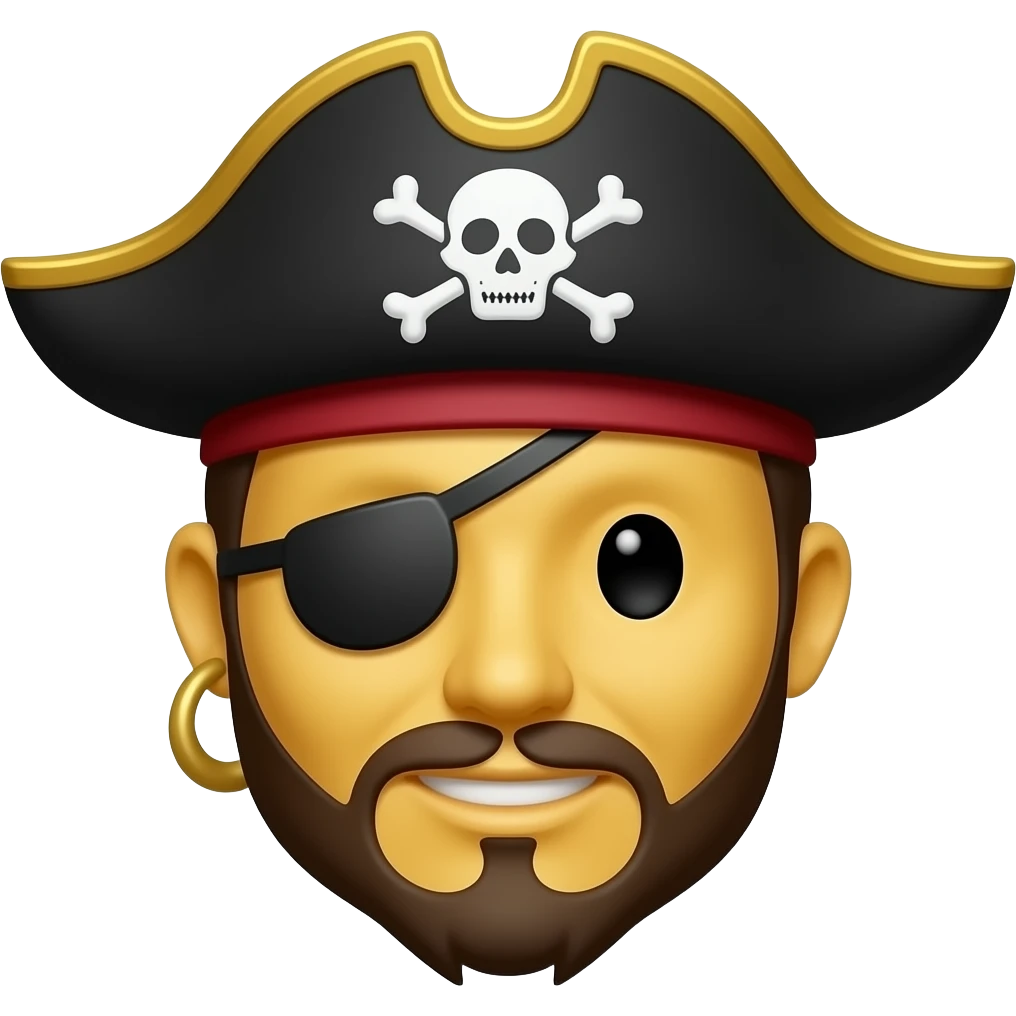 A emoji with pirate style and with a yellow head body not any Body emoji