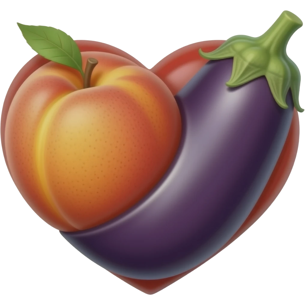 🍑 + 🍆 = ❤️ emoji