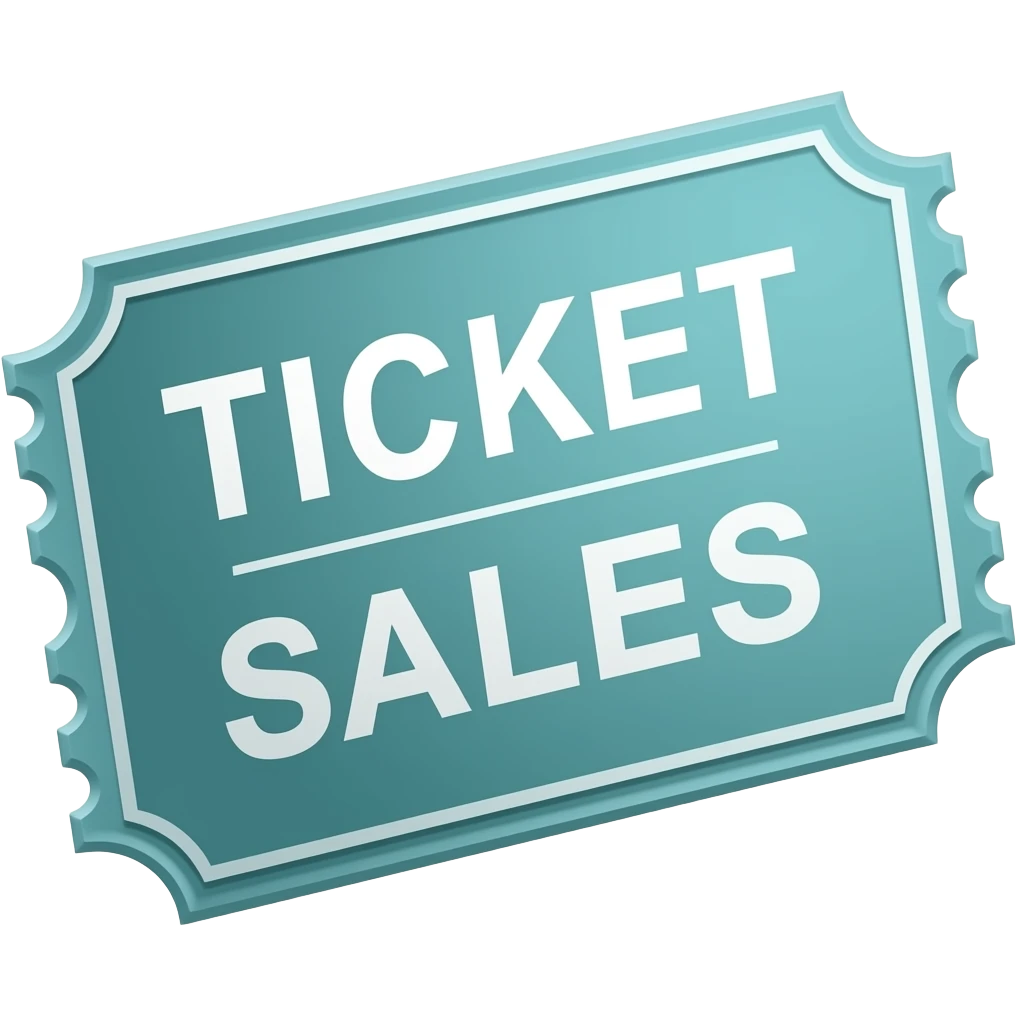 TICKET SALES ARE DONE in teal colour emoji