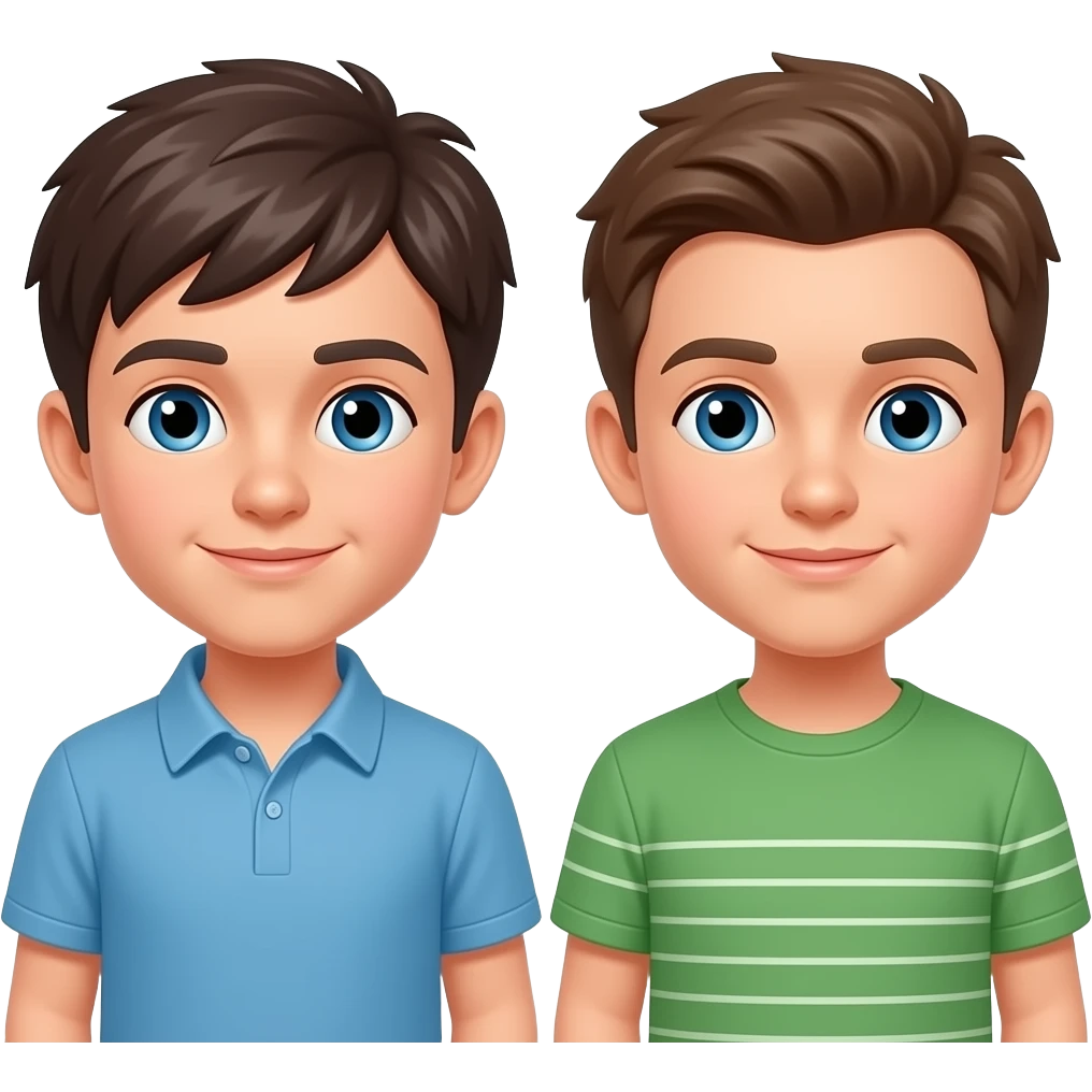 A boy and next to him his younger brother emoji