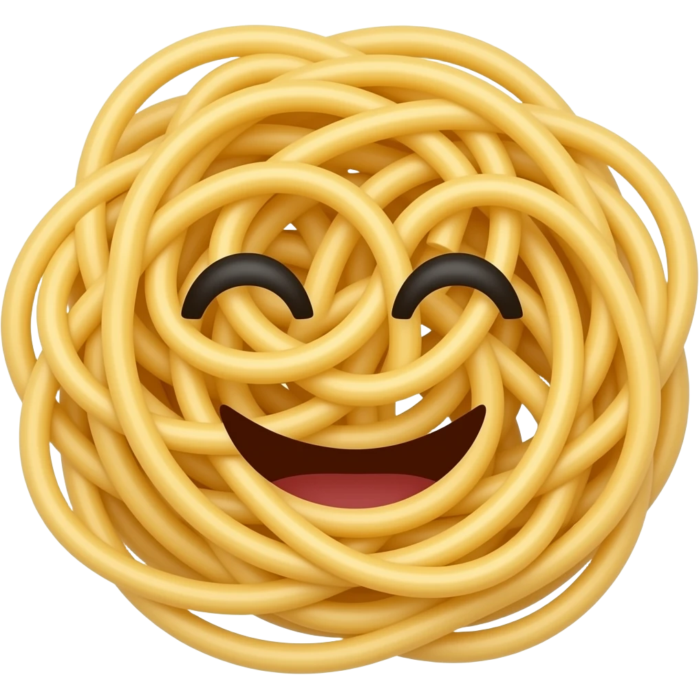 smiling spaghetti emoji