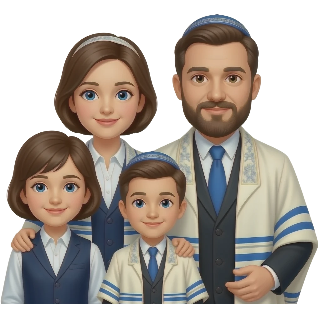 Семья ортодоксальных евреев emoji