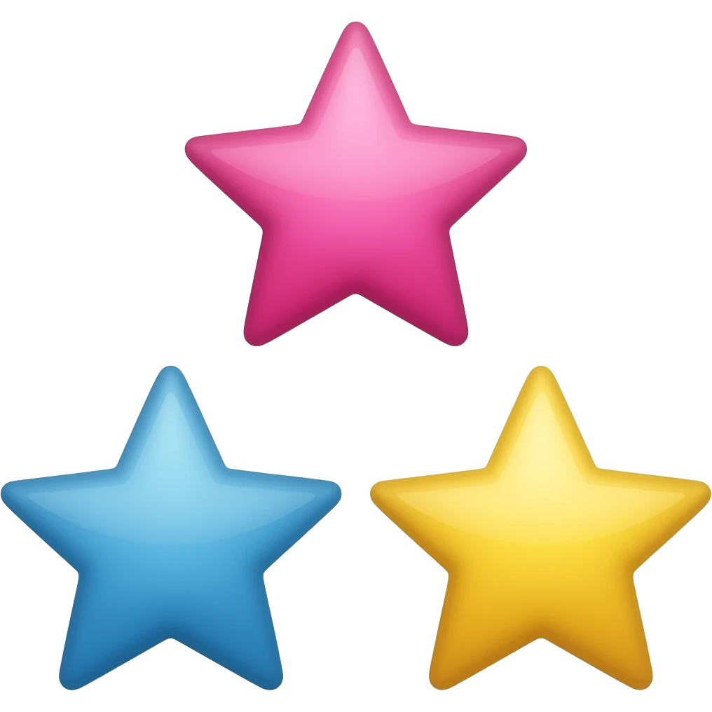 three Sparks Astrois stars pink blue and yellow emoji