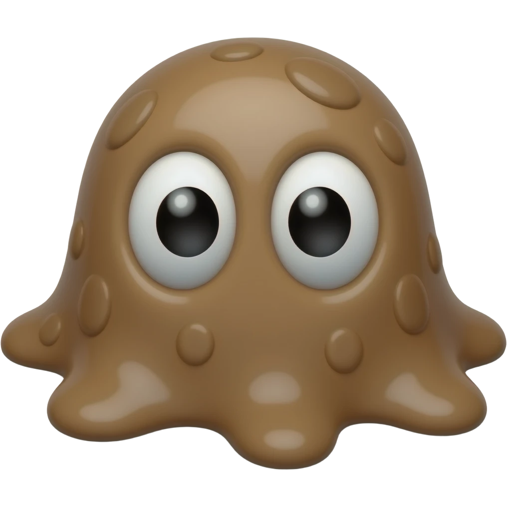 slime marrom com olhos emoji | AI Emoji Generator