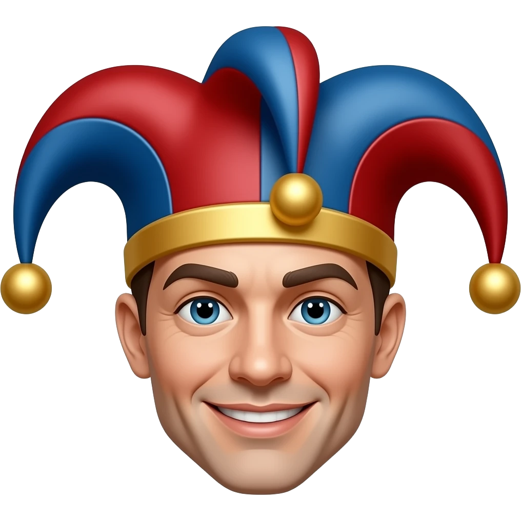 шут с красно синей шутовской шляпе emoji