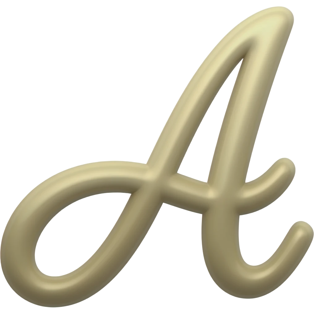 beig letter uppercase a in a cursive style emoji