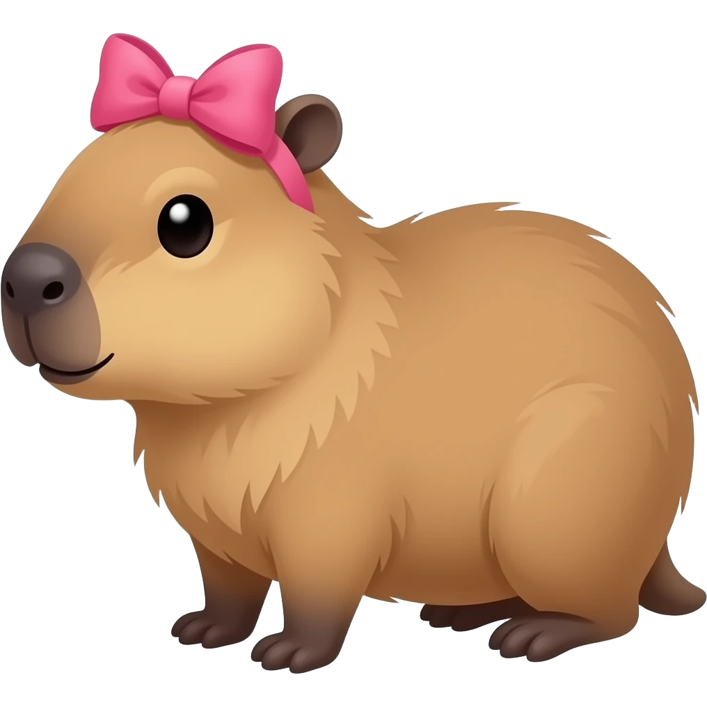 capybara with a bow in its head emoji