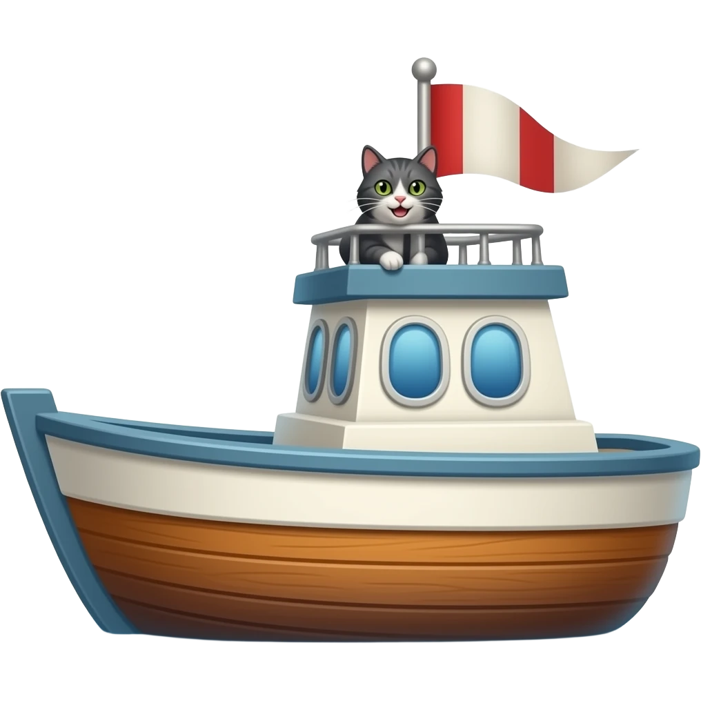 boat with a cat masthead on the bow emoji