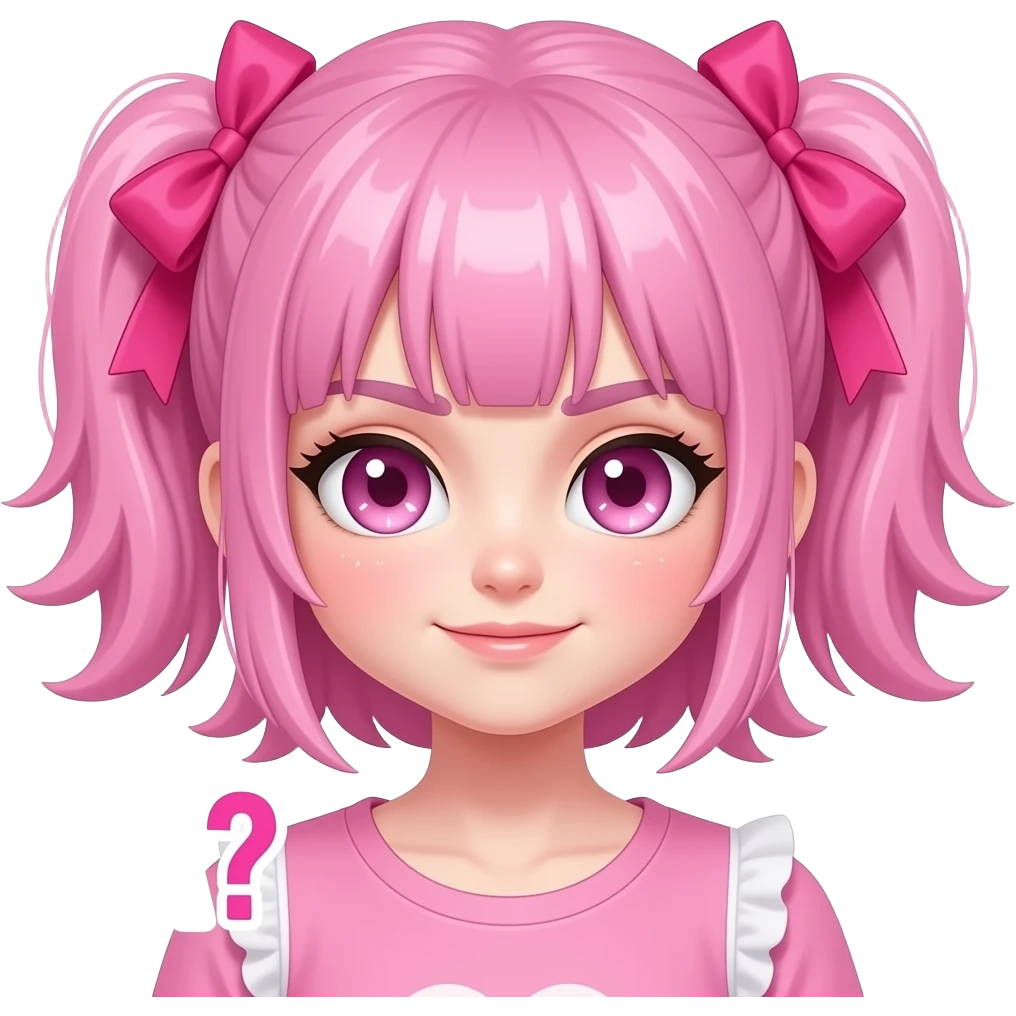 cute twitch emote, smug anime girl expression, pink neon aesthetic, bold bulgarian text “ДА?”, sparkling eyes, soft blush, transparent background, twitch emote style, very readable emoji