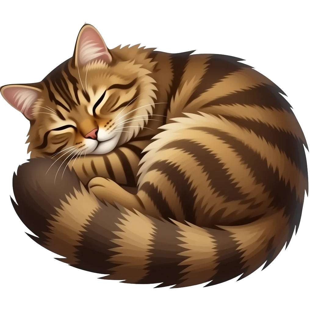 Longhaired Brown Tabby sleeping in my lap. emoji
