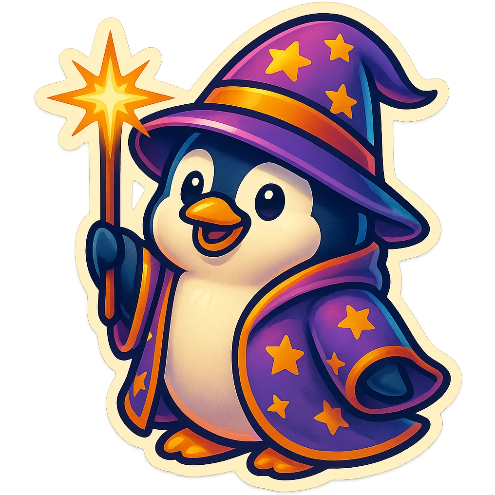 Penguin Wizard emoji
