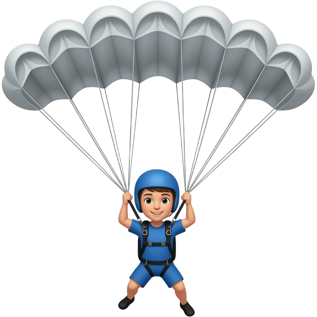 skydiving with parachute emoji