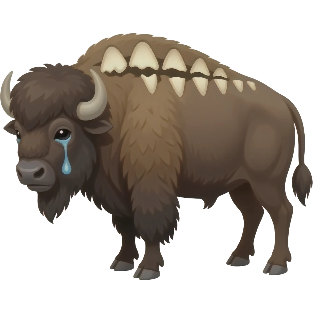 teeth body on bison back cry emoji