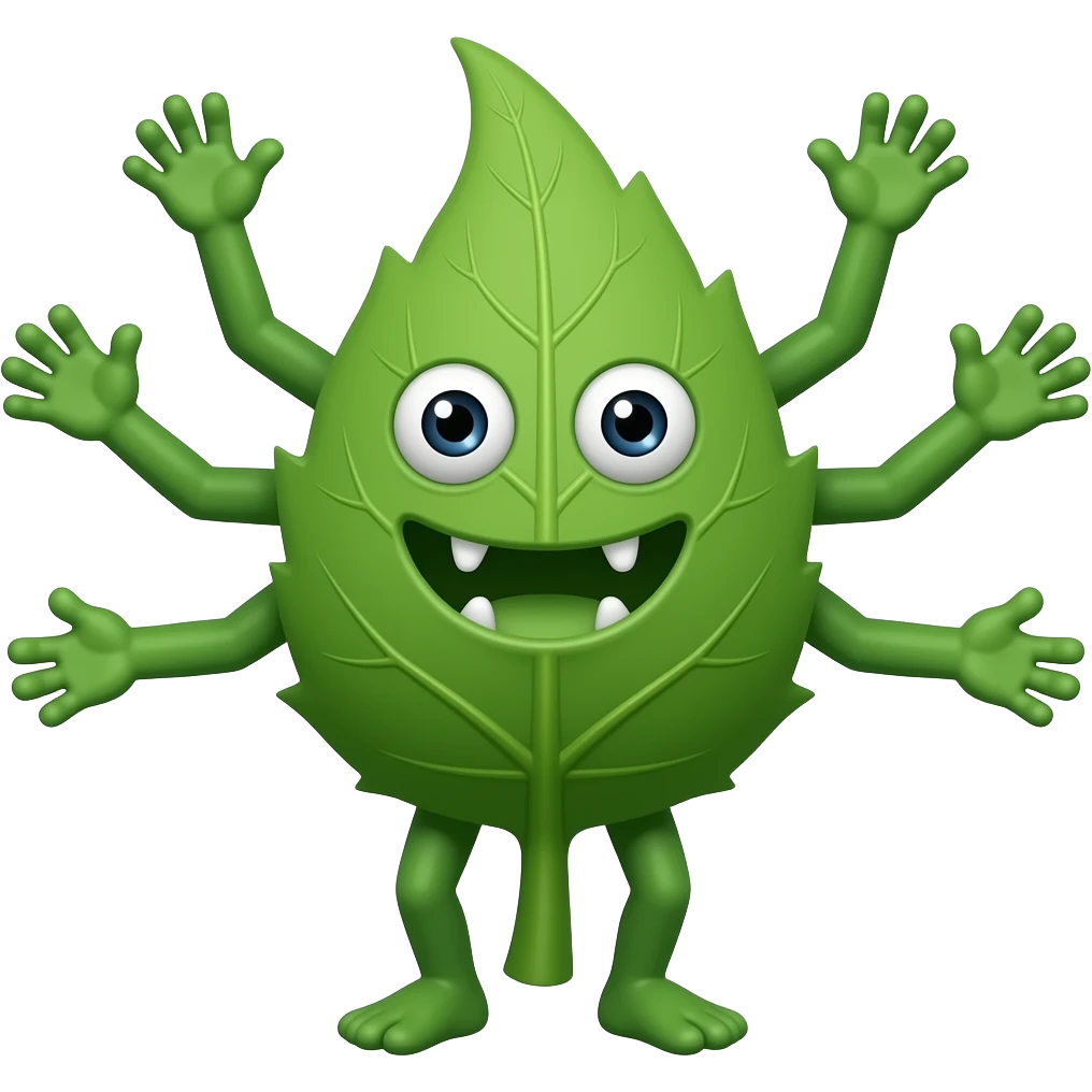 Leaf monster 8 arms emoji