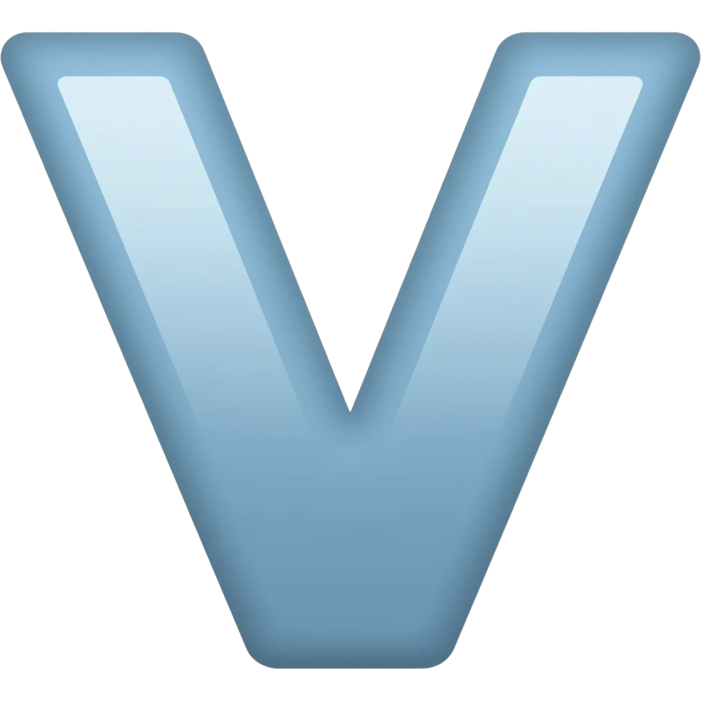 TEXT "V" light blue emoji