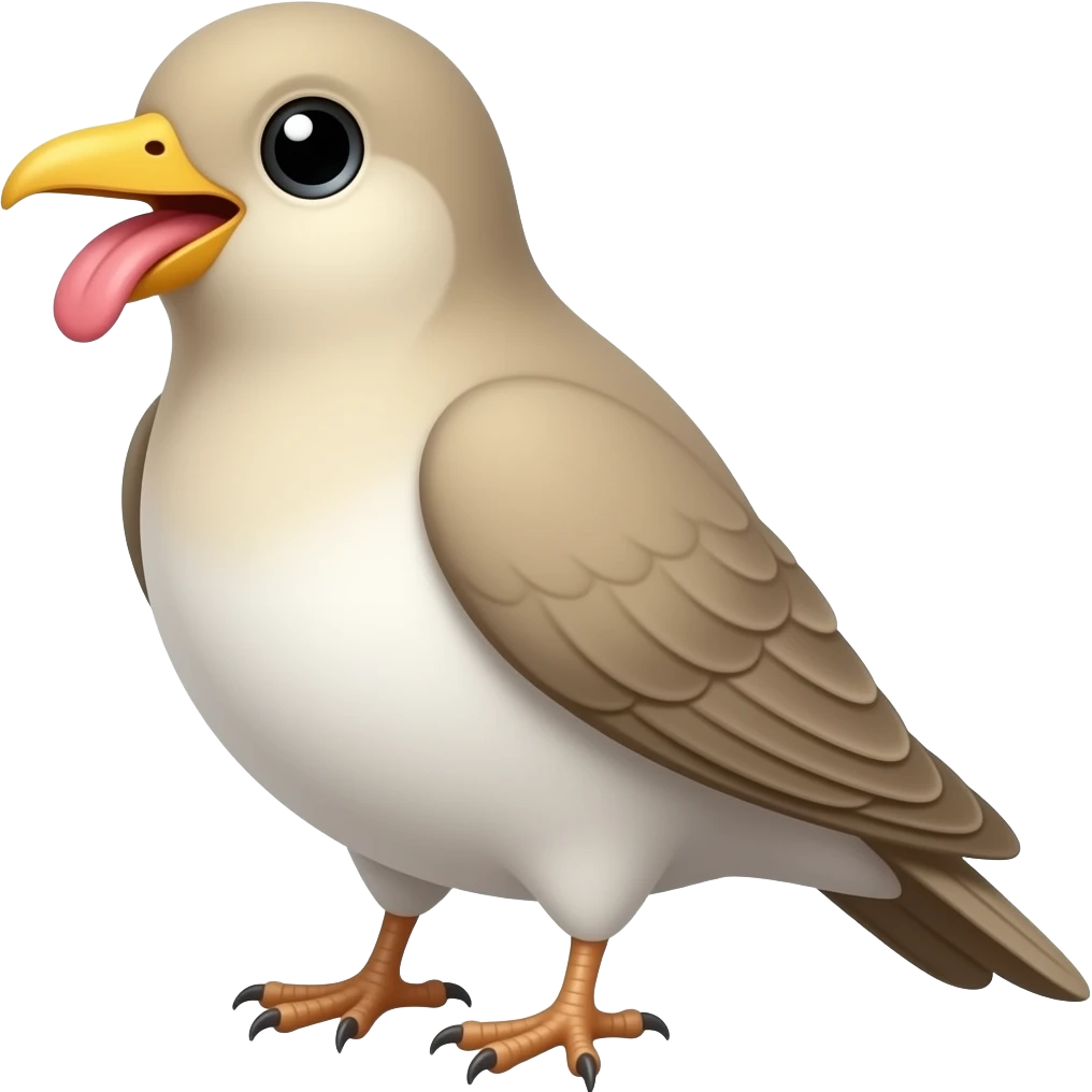bird with its tongue out emoji