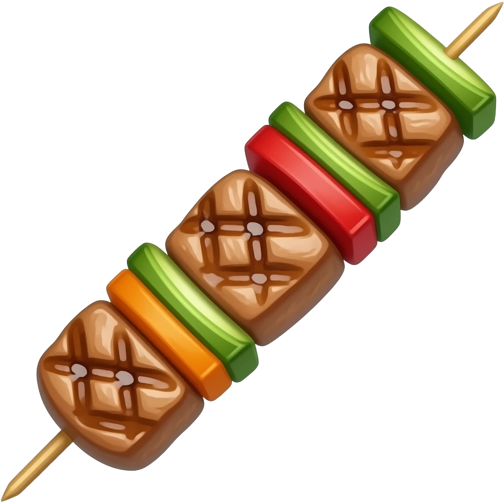Pincho de carne asada de cerdo sin verduras emoji