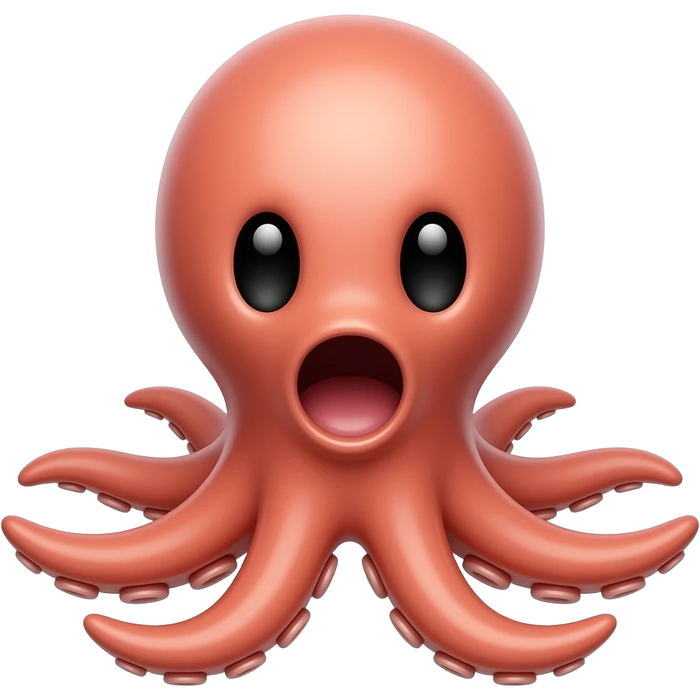 Octopus with round mouth emoji